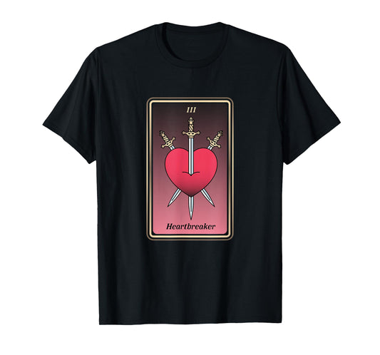 Anti-Valentine Tarot Card Heartbreaker Three Of Swords T-Shirt