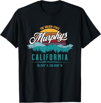 Retro Murphys California Mountains Sun Grunge Art Souvenir T-Shirt