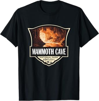 Mammoth Cave National Park Illustration Retro Badge T-Shirt