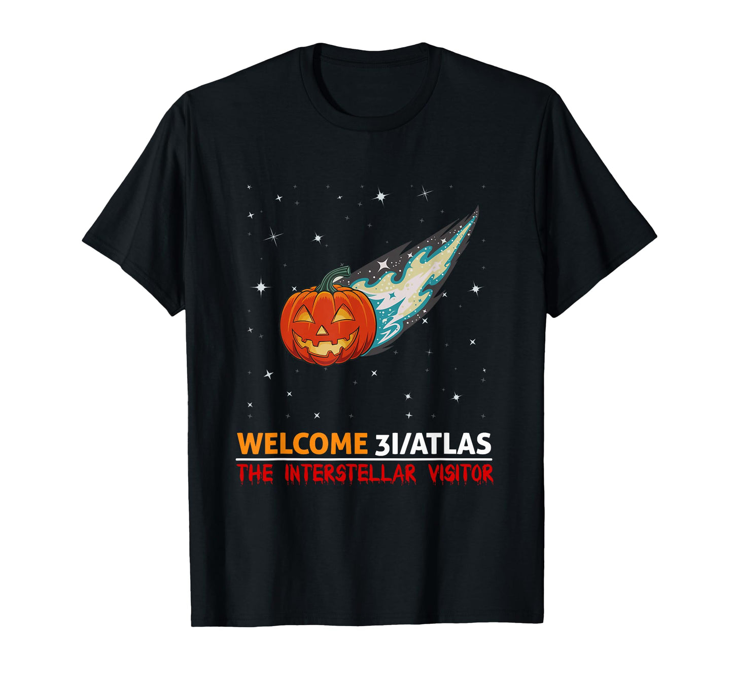 Halloween Pumpkin Comet 3I/Atlas Interstellar Visitor Art T-Shirt