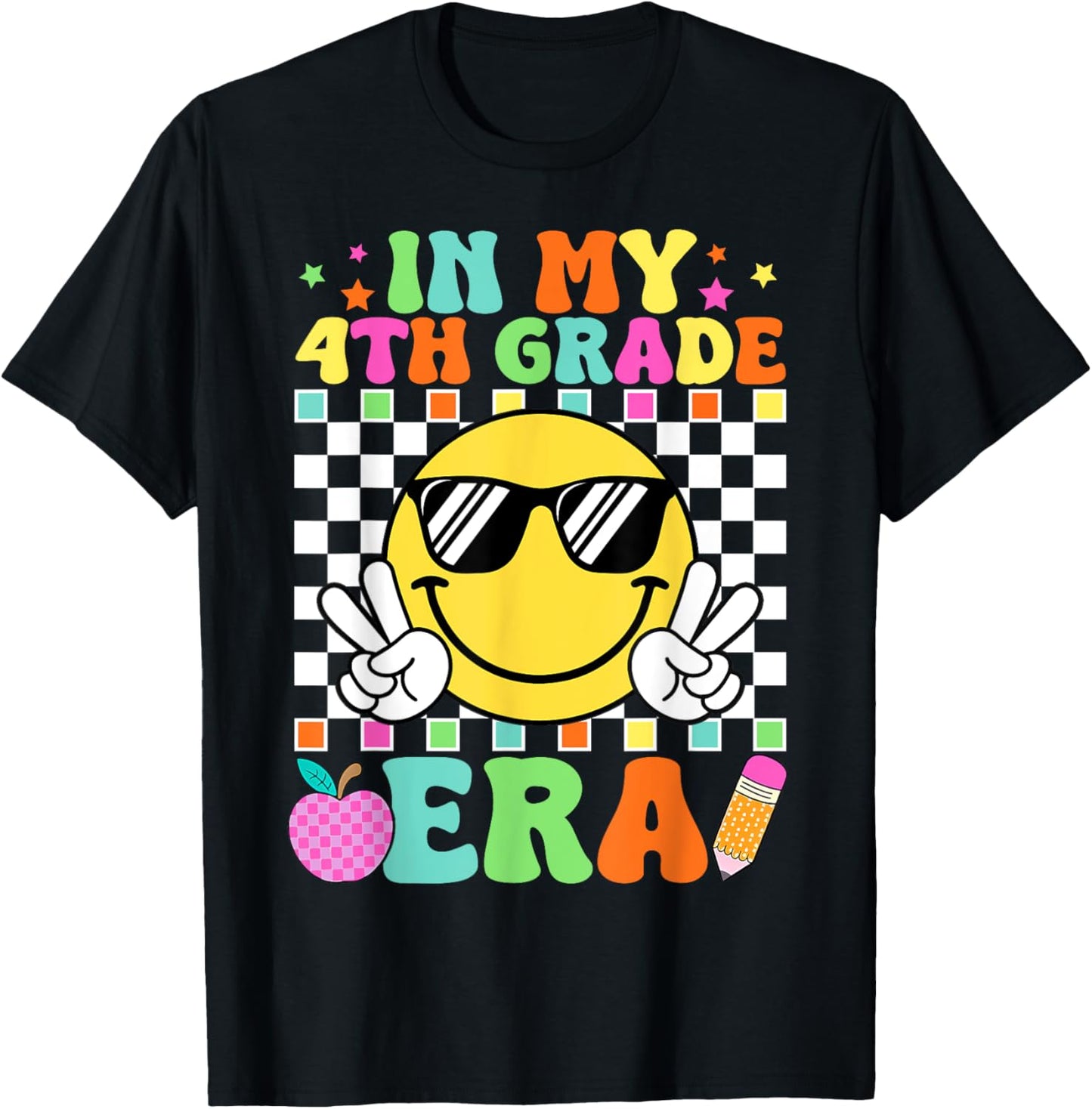 In My Fourth Grade Era 4th Grade Smile Face Back To School Tee by TeeBrew