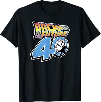 Back To The Future 40th Anniversary Clock Tower Logo T-Shirt