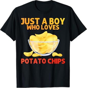 Funny Potato Chips Art For Men Boys Kids Bag Of Chips Lover T-Shirt