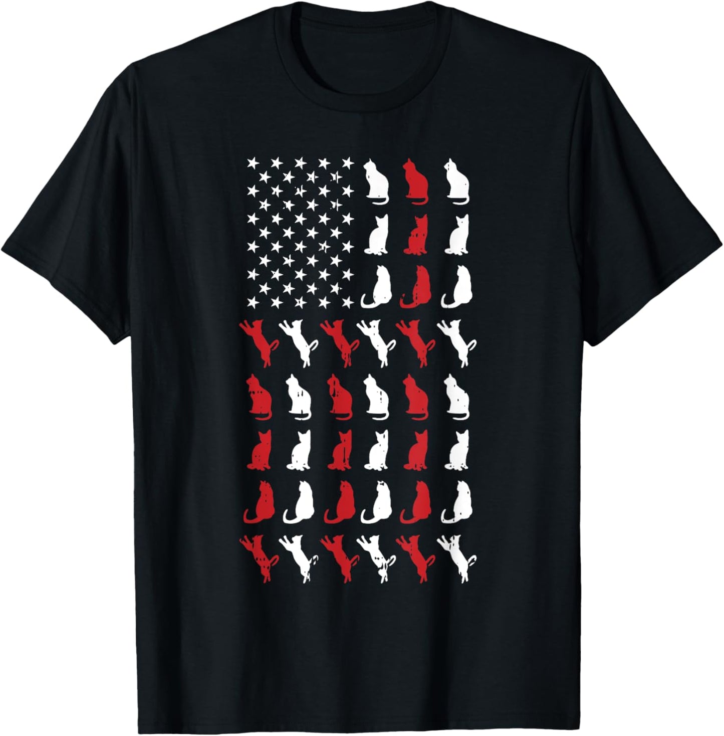 Patriotic Cat 4th Of July Vintage American Flag Pet Lover T-Shirt
