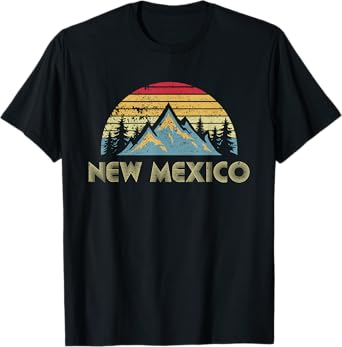 New Mexico Tee - Retro Vintage Mountains Nature Hiking Shirt T-Shirt
