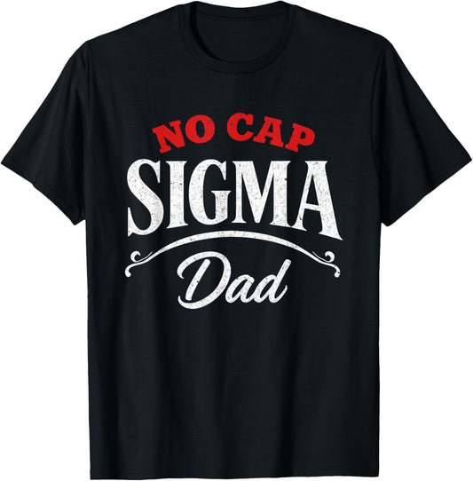 Vintage Skibidi Best Dad No Cap Sigma Dad Funny Father's Day T-Shirt