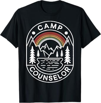 Summer Camp Counselor Staff Vintage Rainbow Camp Counselor T-Shirt
