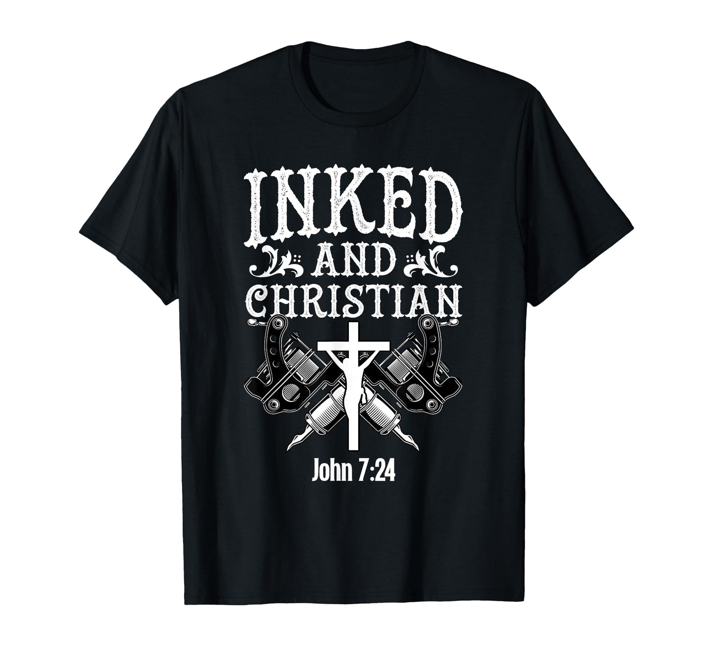 Inked And Christian Jesus Tattooed Women Ink Tattoo Lady T-Shirt