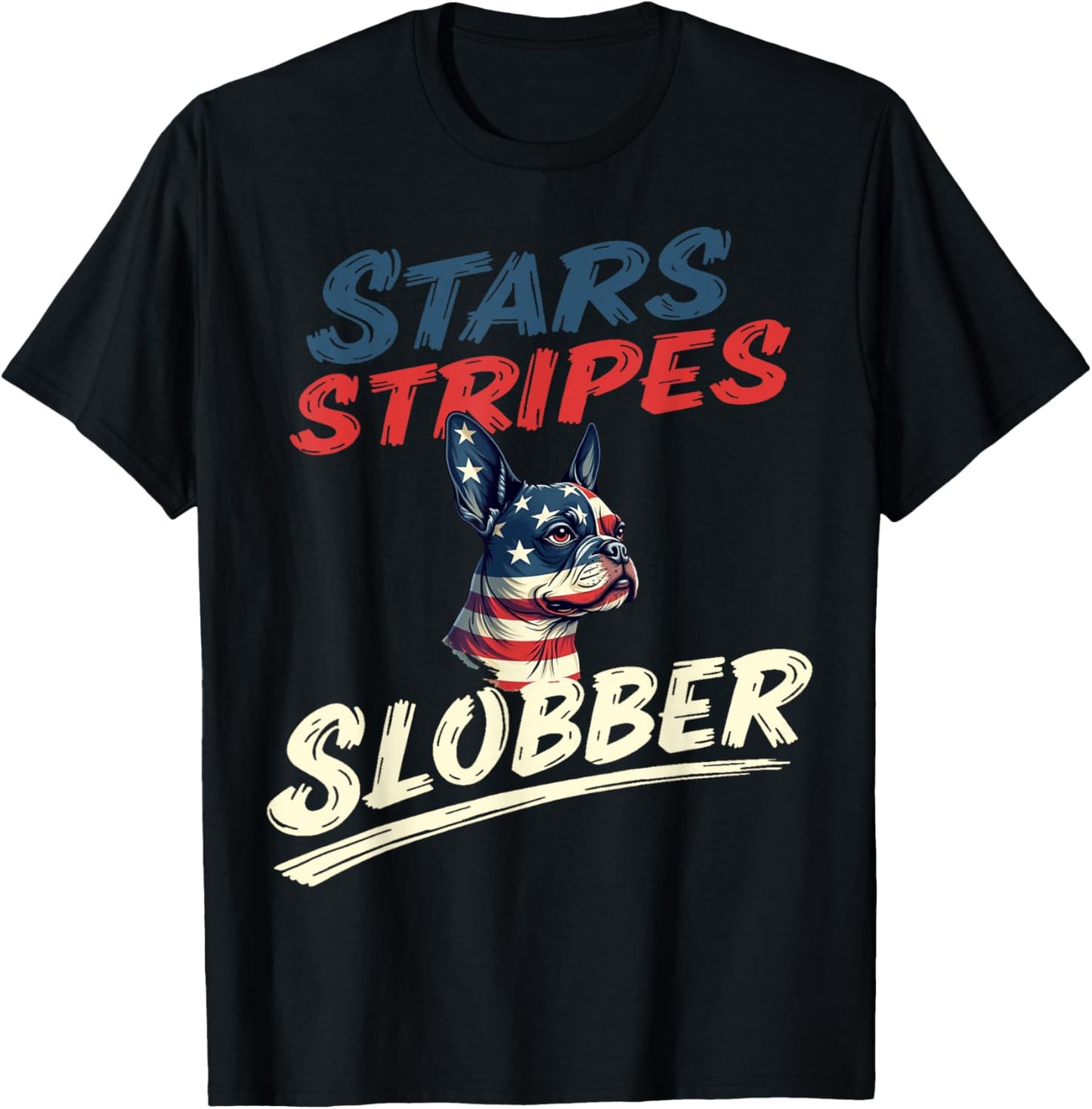 Funny Frenchie Dog Vintage French Bulldog American Flag T-shirt