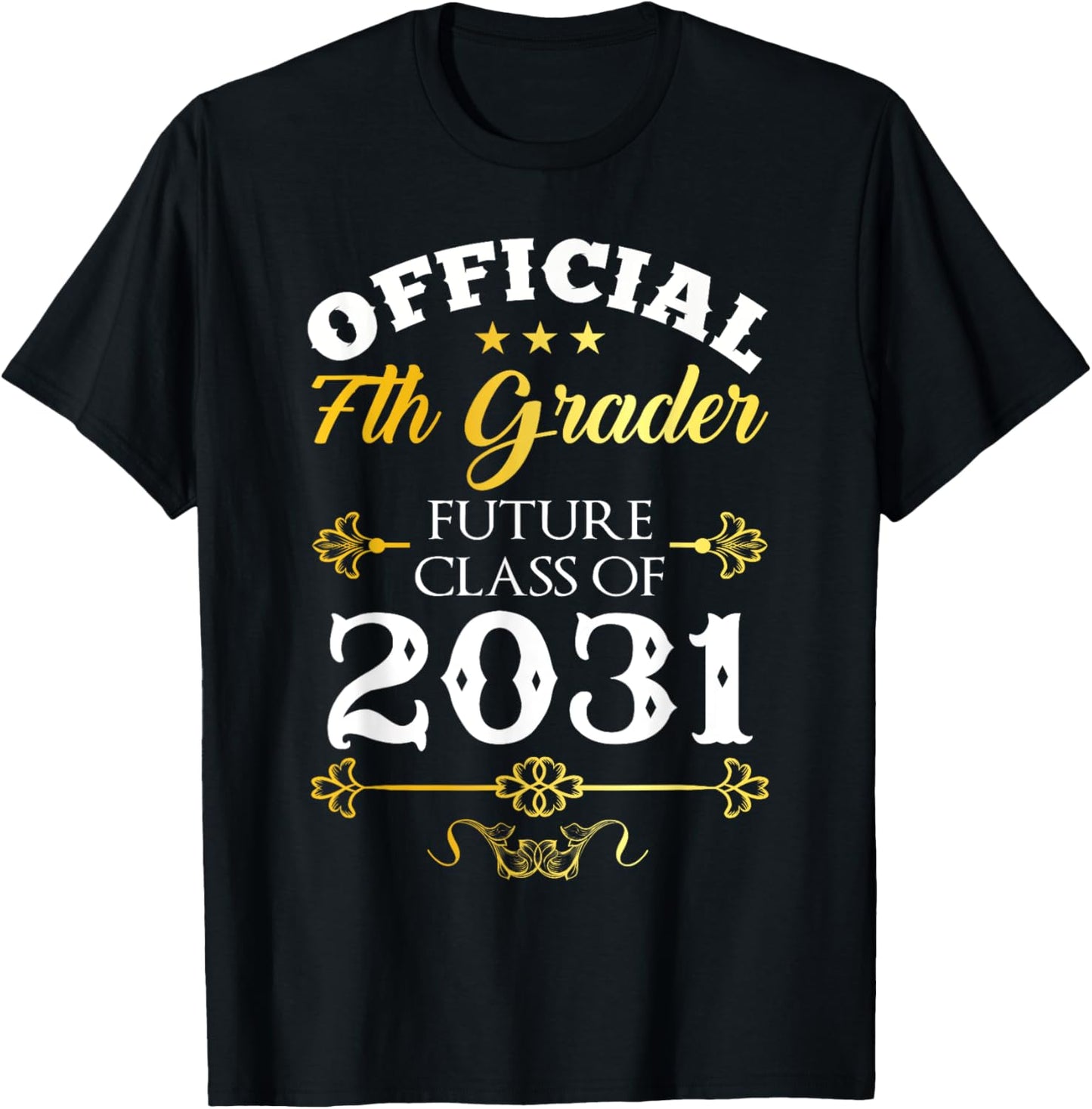 Official 7th Grader Future Class Of 2031 Decor First Day T-shirt by TeeBrew