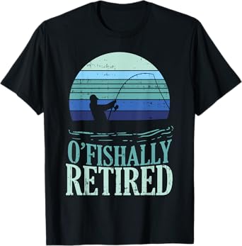 Ofishally Retired Fishing Retro Retirement Dad Men Gift T-Shirt