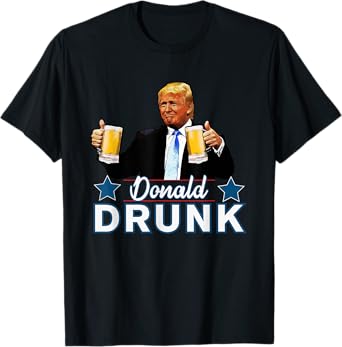 Drinking Presidents Trump 4th of July Funny Donald Drunk Women Men T-Shirt