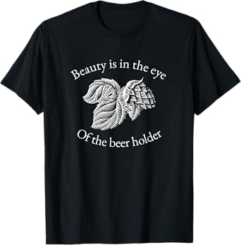 Vintage White Hop Leaf Beer Vector Ink Art T-Shirt