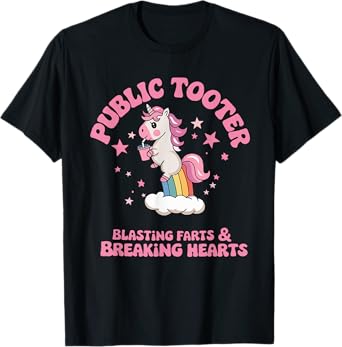 Public Tooter Embarrassing Unicorn Funny Inappropriate Meme T-Shirt