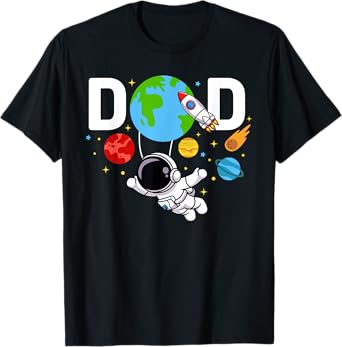 Dad Daddy Father Space Astronaut Birthday Family Matching T-Shirt
