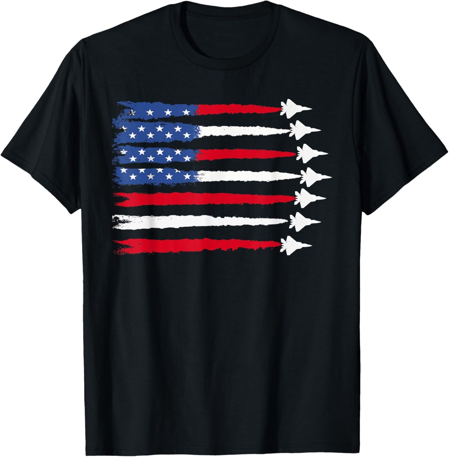 Red White Blue American Flag F47 Fighter Jets 4th Of July T-shirt