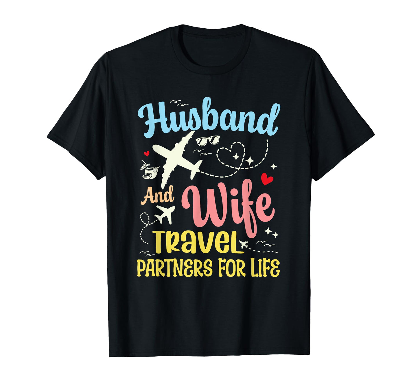 Funny Couple Husband And Wife Travel Partners For Life T-Shirt