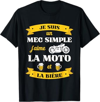 Simple Guy Motorcycle Beer Humor Motorcycle Man Gift Biker T-Shirt