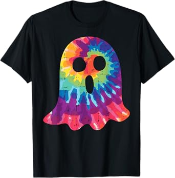 Halloween Ghost Tie Dye Retro Hippie Costume Men Women Kids T-Shirt