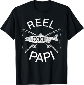 Mens Papi Shirt Birthday Father's Day Fishing Fish Funny Humor T-Shirt