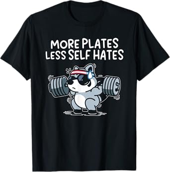 More Plates Less Self Hates Possum Gym T-Shirt