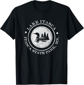 Minnesota - Lake Itasca - Itasca State Park with Loon T-Shirt