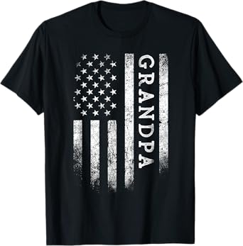 Grandpa American Flag Grandpa Gifts Patriotic Father's Day T-Shirt
