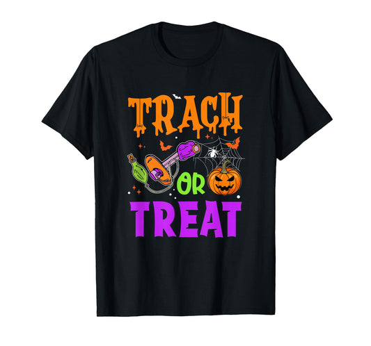 Respiratory Therapist Trach Or Treat Icu Rn Halloween Nurse T-Shirt