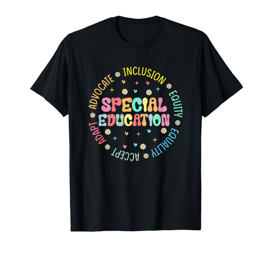 Groovy Wildflower Special Education Teacher Back To School T-Shirt