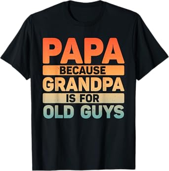 Papa Art For Grandpa Men From Grandkids Father's Day Papa T-Shirt