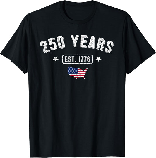 250 Years America Anniversary 1776 250th Birthday US Flag T-Shirt