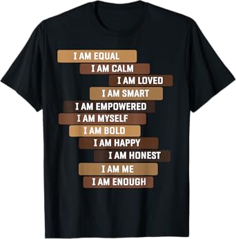 Melanin Goddess Positive Affirmation Quotes Black Educators T-Shirt