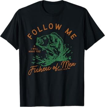 Follow Me Fishers Of Men, Vintage Men's Bible Christian T-Shirt