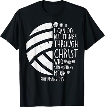 Volleyball i can do things Bible Verse God Jesus Gift T-Shirt