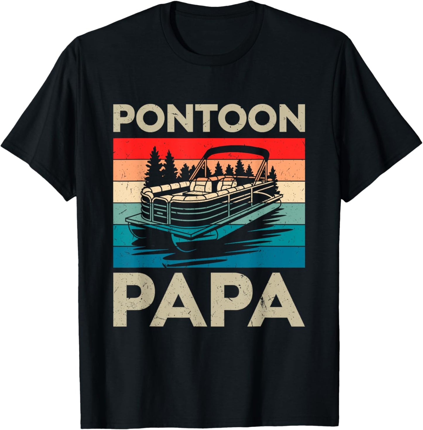 Pontoon Papa Recto Boat Captain Pontoon Owner Dad T-Shirt