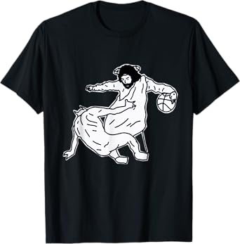 Urban Empyre Holy Cross Jesus Satan Basketball T-Shirt, Small, Black