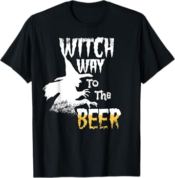Witch Way To The Beer Funny Halloween Party Costume T-Shirt