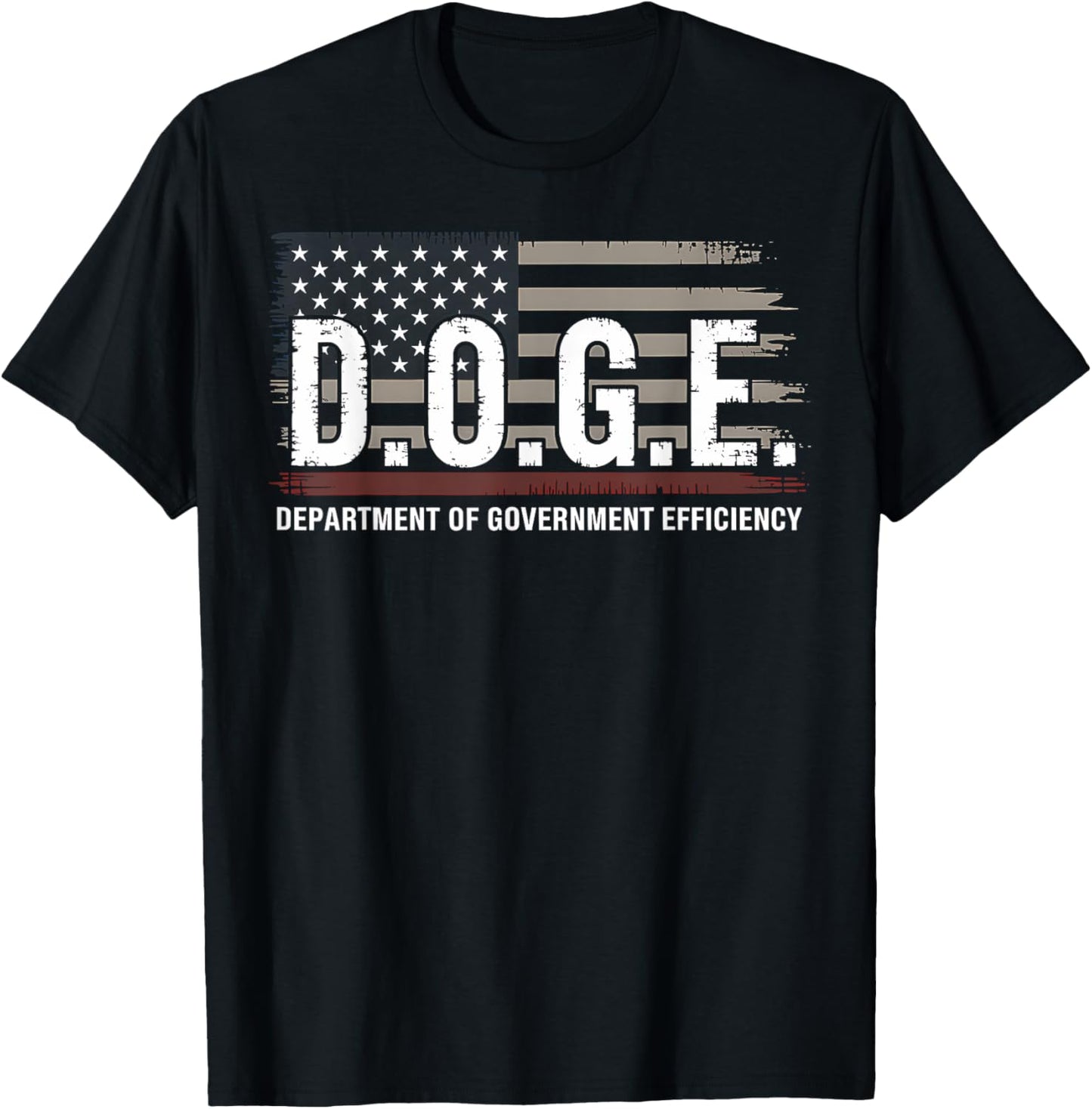 Doge Department of Government Efficiency Funny USA Flag T-Shirt