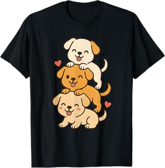 Cute Kawaii Puppies Neko Funny Dog Lover Gift Women Girl T-Shirt