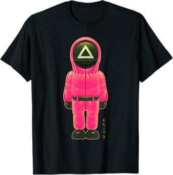 Squid Game The Pink Soldier Full Body Chibi Chest Portrait T-Shirt