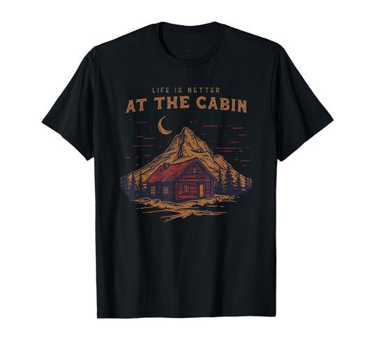 Life Is Better At The Cabin Retro Vintage T-Shirt