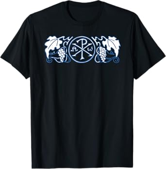 Chi-Rho Christogram Alpha and Omega Labarum Catholic Symbols T-Shirt