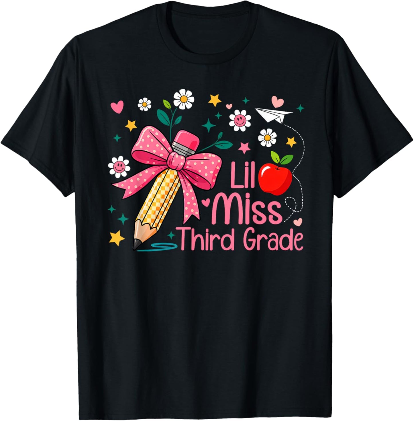 Little Miss 3rd Third Grade Cute Girls First Day Of School T-shirt by TeeBrew