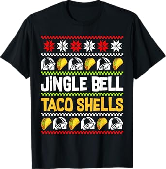 Groovy Christmas Jingle Bells Taco Shells Ugly Xmas Family T-Shirt
