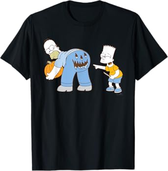 The Simpsons Halloween Bart and Homer Jack-O’-Lantern Butt T-Shirt