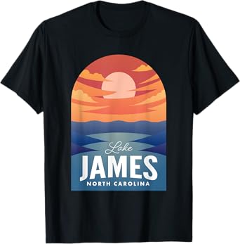 James Lake NC Retro Sunset T-Shirt