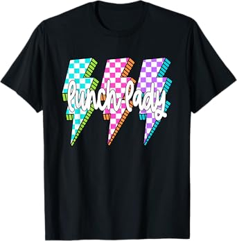 Lunch Lady Back to School Checkered First Day of School T-Shirt