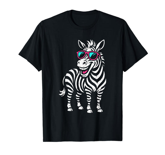Funny Zebra Sunglasses Zookeeper Wildlife Safari Animal T-Shirt