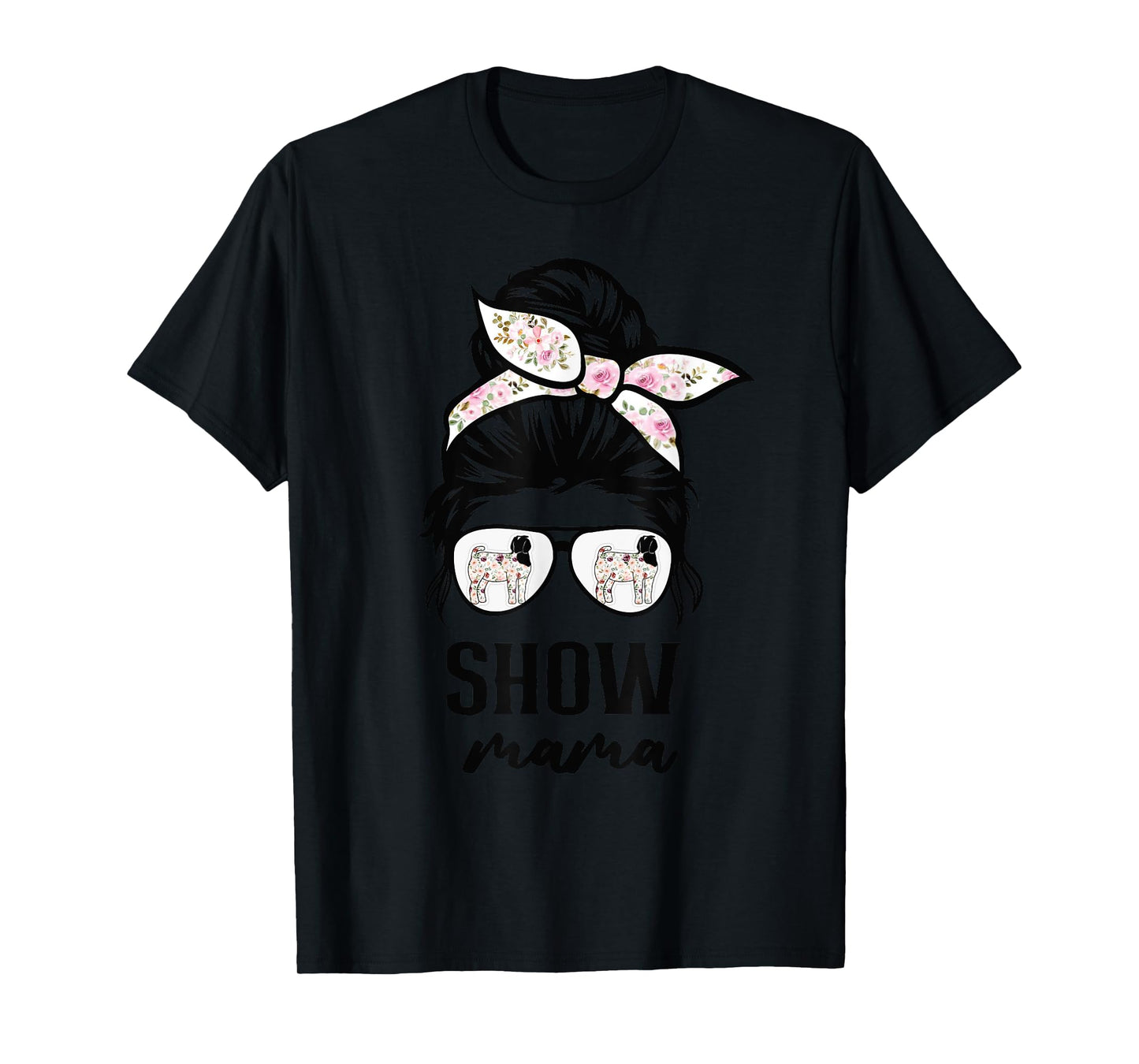 goat show mom goat Boer show mama flower T-Shirt