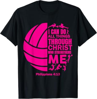 Women Volleyball-Shirt For Teen Girls Funny Christian Christ T-Shirt